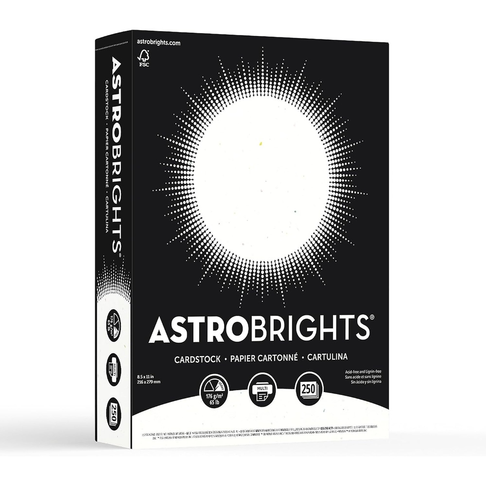 image:imageAstrobrights Colored Cardstock 85 x 11 65 lb176 gsm Stardust White MultiColor Flecked 250 Sheets 2140865lb Colored Cardstock