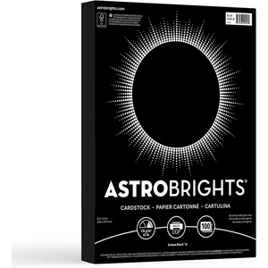 image:imageAstrobrights Color Cardstock 65 lb Cover Weight 85 x 11 Eclipse Black 100Pack100 Sheet Pack of 6
