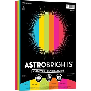 image:imageAstrobrights Colored Cardstock Brilliant Assortment 6Colors 65 lb176 gsm 85 x 11 126 Sheets AcidFree LigninFree Perfect for School Office amp DIY 92063
