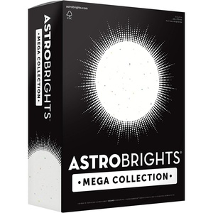 image:imageAstrobrights Mega Collection Colored Cardstock Bright Confetti White 320 Sheets 65 lb176 GSM 85 x 11 91683320 Count Pack of 6