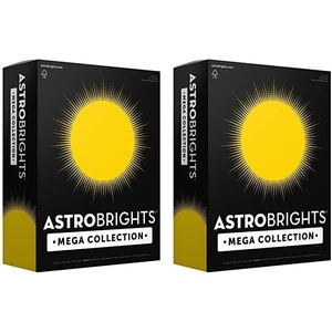 image:imageAstrobrights Mega Collection Colored Cardstock Bright Yellow 320 Sheets 65 lb176 gsm 85 x 11  MORE SHEETS 91625320 Count Pack of 2