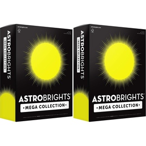 image:imageAstrobrights Mega Collection Colored Paper Neon Yellow 625 Sheets 24 lb89 gsm 85 x 11  MORE SHEETS 916761 Ream Pack of 2