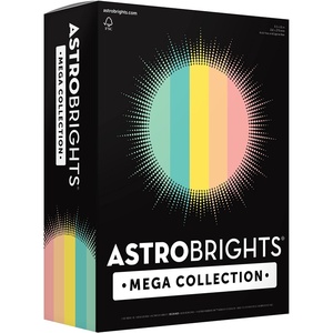 image:imageAstrobrights Mega Collection Colored Paper Punchy Pastel 5Color Assortment 625 Sheets 24 lb89 gsm 85 x 11  MORE SHEETS 91732625 Count Pack of 1
