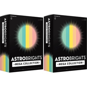 image:imageAstrobrights Mega Collection Colored Paper Punchy Pastel 5Color Assortment 625 Sheets 24 lb89 gsm 85 x 11  MORE SHEETS 91732625 Count Pack of 2