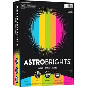 image:imageNeenah Astrobrights Bright Color Paper Letter Size Paper 24 lb Assorted Colors 500 Sheets85 x 11 inches Pack of 1