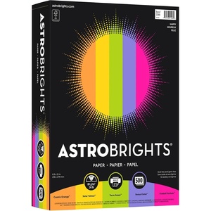 image:imageNeenah AstrobrightsR Bright Color Paper 8 12in x 11in 24 Lb Assorted Colors Ream Of 500 Sheets 21289500 Count Pack of 1