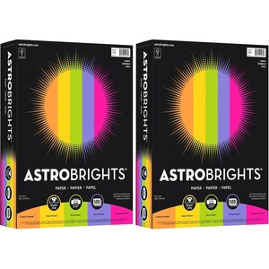 image:imageNeenah AstrobrightsR Bright Color Paper 8 12in x 11in 24 Lb Assorted Colors Ream Of 500 Sheets 21289500 Count Pack of 2