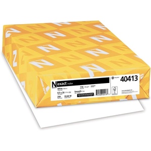 image:imageWausau Exact Index Cardstock 250 Sheets White 94 Brightness 110 lb 85 x 14 Inches85 x 14 inches