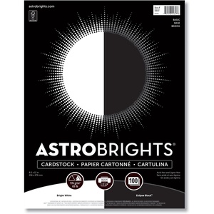 image:imageAstrobrights Cardstock 85 x 11 65 lb176 gm Black amp White Assortment 100 Sheets 91647