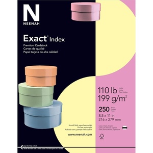 image:imageNeenah Exact 30 Recycled ExtraHeavyweight Index Card Stock 8 12in x 11in 110 Lb White pk Of 250 Sheets 40411Canary
