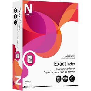 image:imageNeenah Exact 30 Recycled ExtraHeavyweight Index Card Stock 8 12in x 11in 110 Lb White pk Of 250 Sheets 40411White