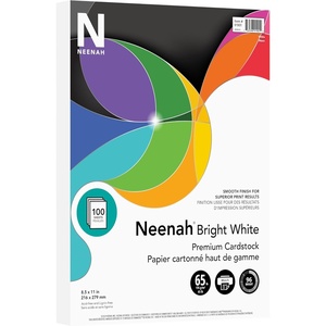 image:imageNeenah Printable MultiPurpose Card Stock 812 x 11 Bright White Pack Of 100 Sheets