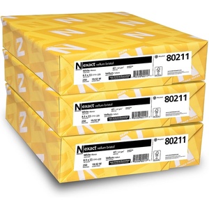 image:imageWausau Exact Vellum Bristol Cardstock 250 Sheets White 94 Brightness 67 lb 85 x 14 Inches85 x 11 Inches 3Pack